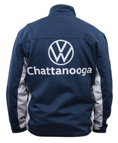 VW LOGO BLUE POCKETED JACKET WITH CUT RESISTANT SLEEVES