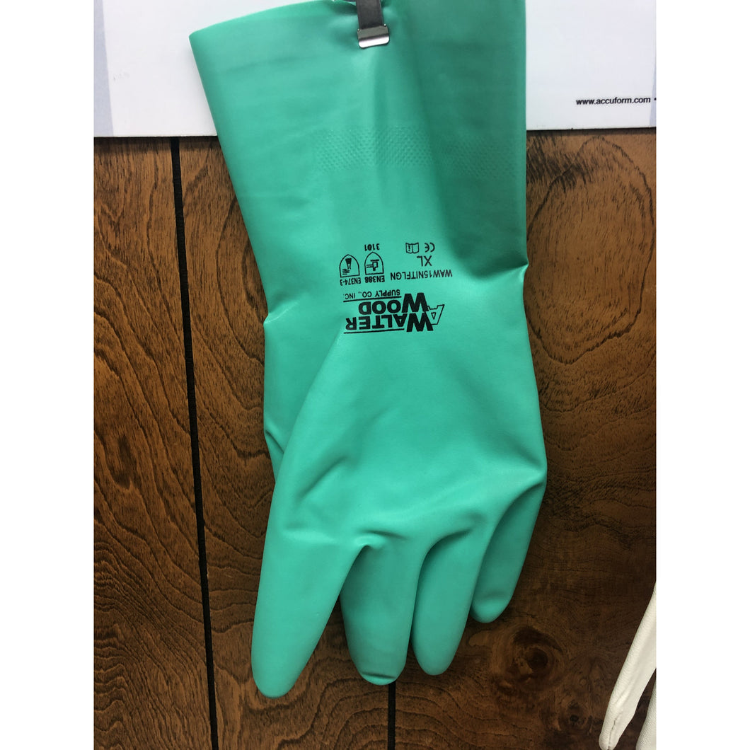 GREEN NITRILE FLOCK LINED CHEMICAL GLOVE